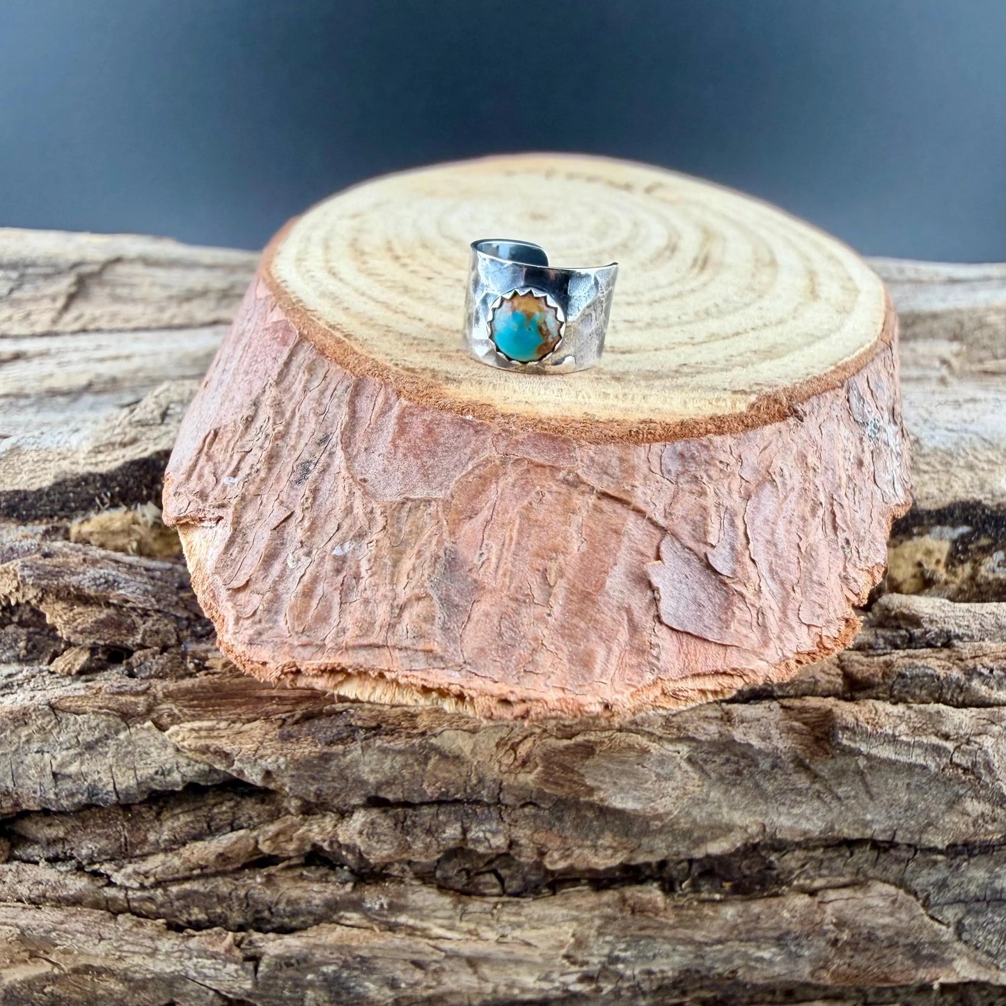 Genuine Turquoise Ear Cuff 4mm–6mm • Sterling Silver Faux Conch • No Piercing Needed