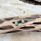 14k Gold Filled Number 8 Turquoise Stud Earrings • 4×6mm Oval Posts