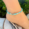 Turquoise Anklet • Kingman Nugget Ankle Bracelet • Sterling Silver • Dainty Ankle Jewelry