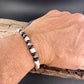 White Buffalo Dolomite & Black Onyx Bracelet • 5mm Stones • Sterling Silver
