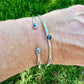 White Buffalo Turquoise Cuff Set of 2 • Handmade Adjustable Sterling Silver Bracelets