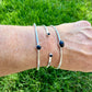 Onyx Cuff Set of 3 – Hand Forged Adjustable Sterling Silver Bracelets