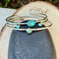 Sterling Kingman Turquoise Cuff Bracelet Set • Hand‑Forged Three‑Piece Stack
