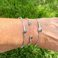 White Buffalo Turquoise Cuff Set of 3 – Handmade Adjustable Sterling Silver Bracelets