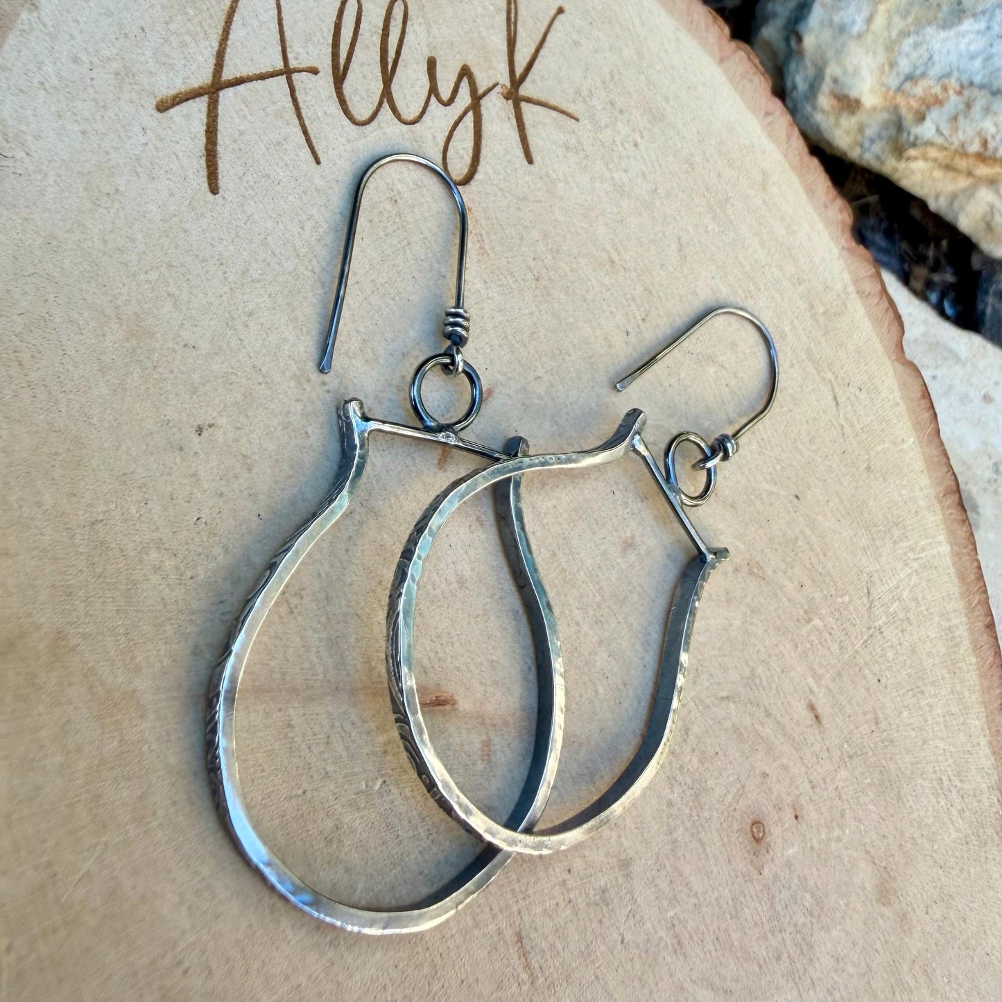 Sterling Silver Paisley Drop Earrings • Western Stirrups • Handmade Artisan Jewelry