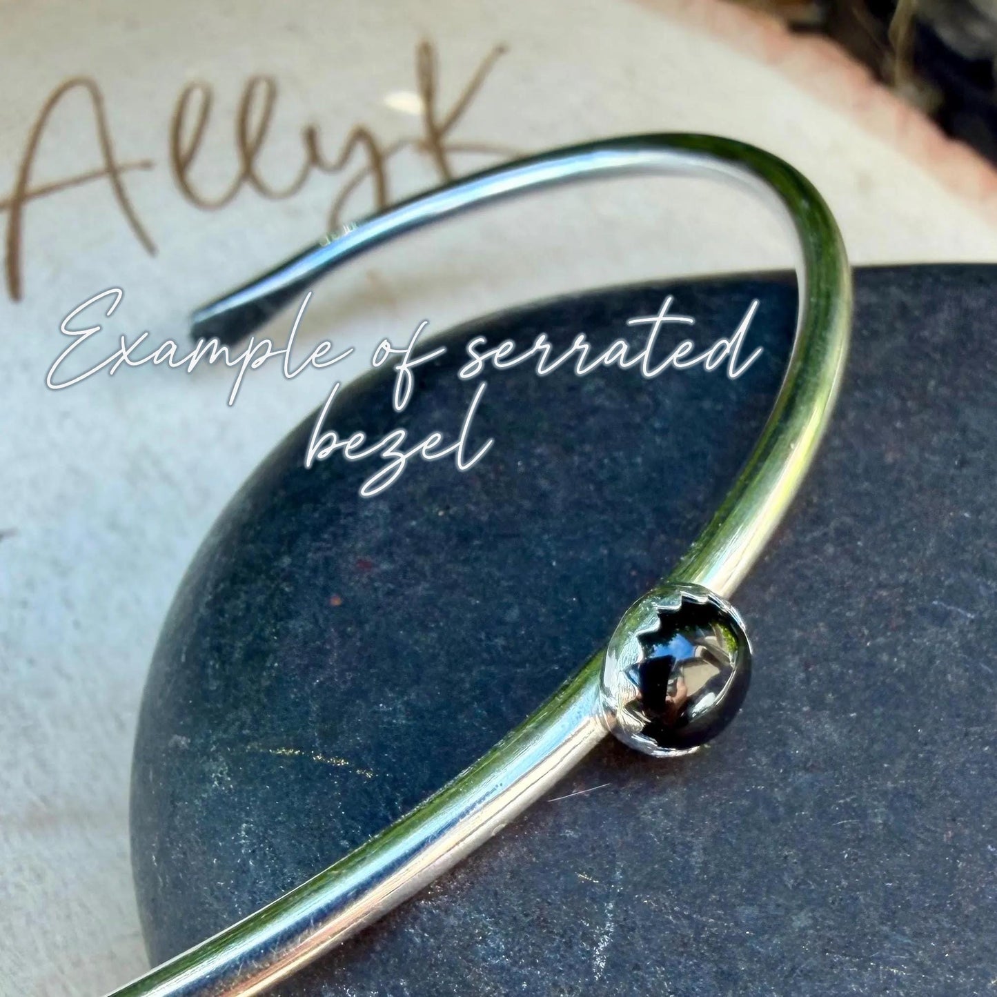 Onyx Cuff Set of 3 – Hand Forged Adjustable Sterling Silver Bracelets