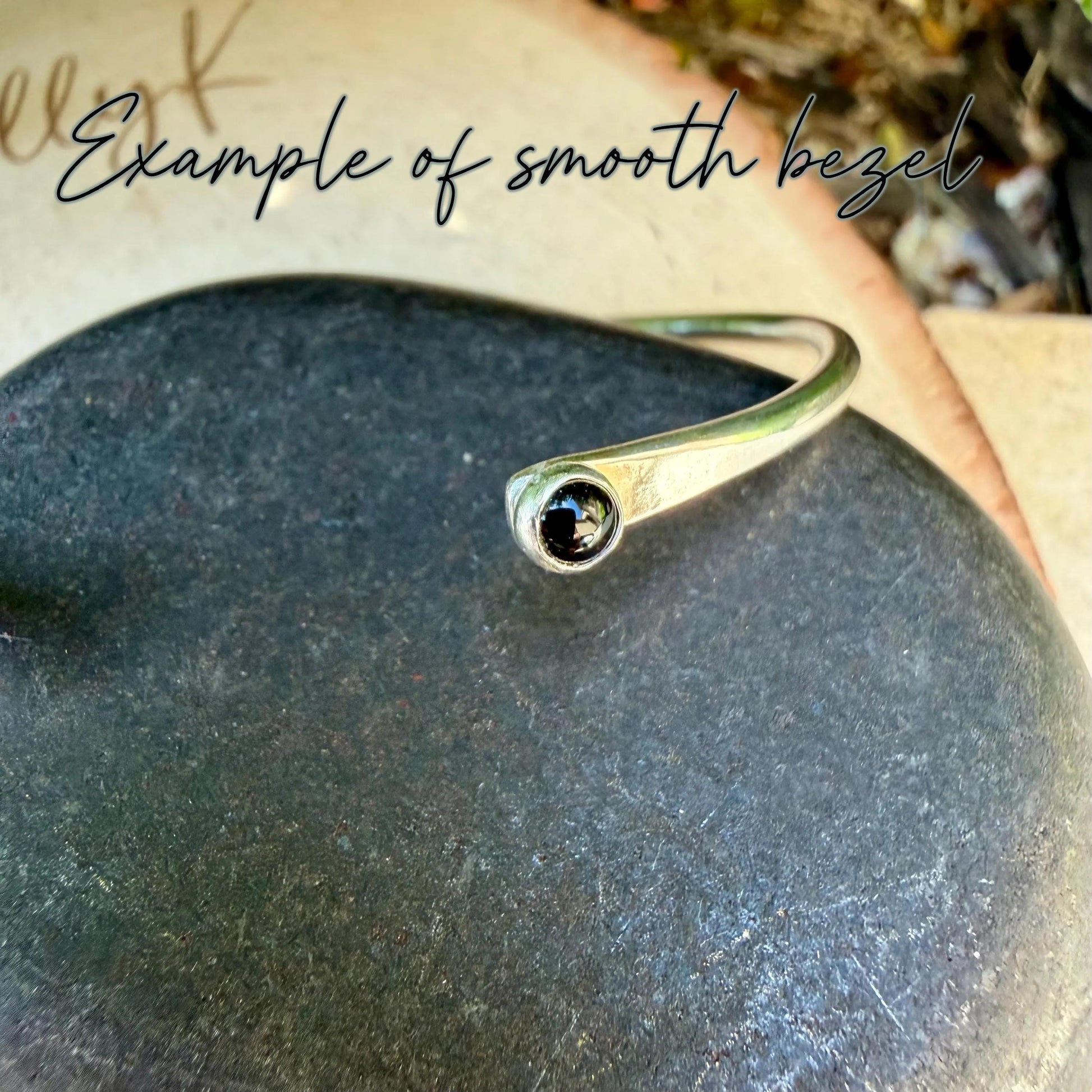 Onyx Cuff Set of 3 – Hand Forged Adjustable Sterling Silver Bracelets