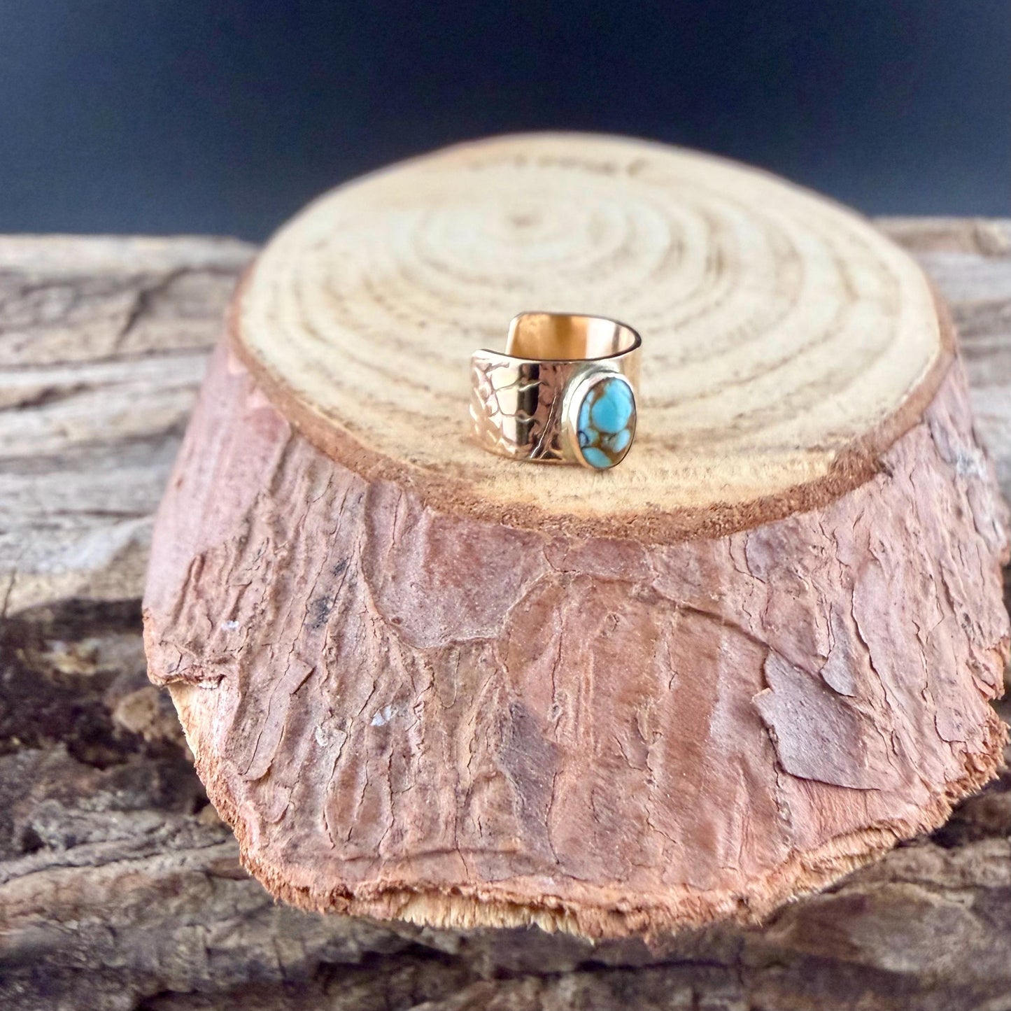 Turquoise Ear Cuff • 14k Gold Filled • 4x6mm Number 8 • No Piercing • Faux Conch