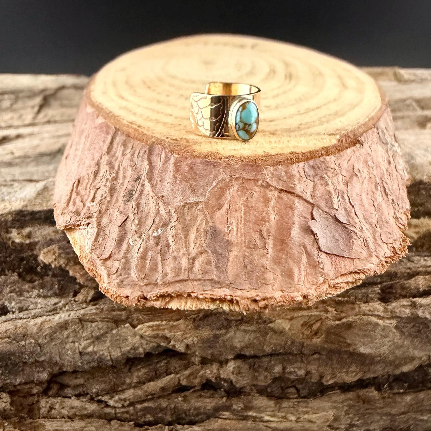 Turquoise Ear Cuff • 14k Gold Filled • 4x6mm Number 8 • No Piercing • Faux Conch