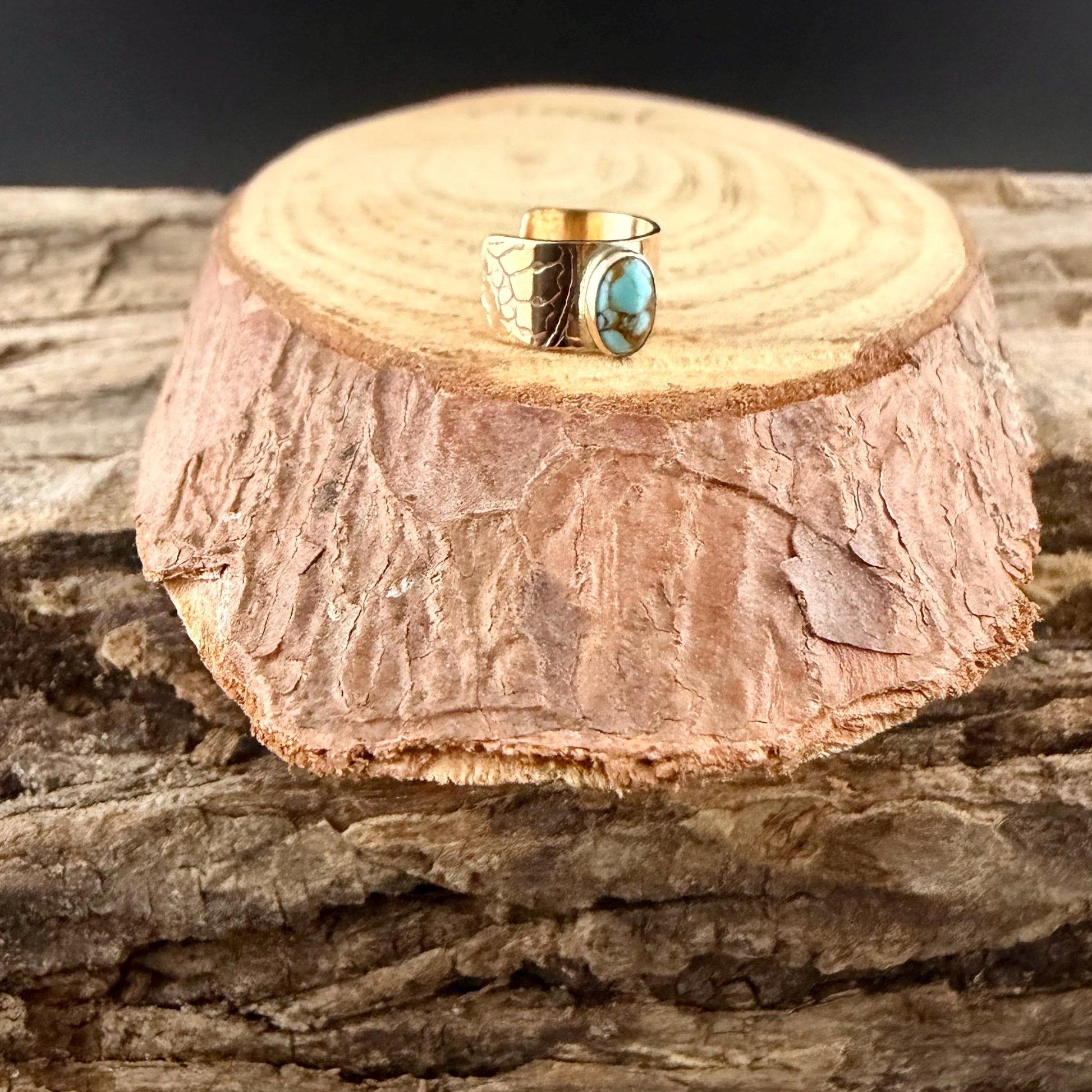 Turquoise Ear Cuff • 14k Gold Filled • 4x6mm Number 8 • No Piercing • Faux Conch