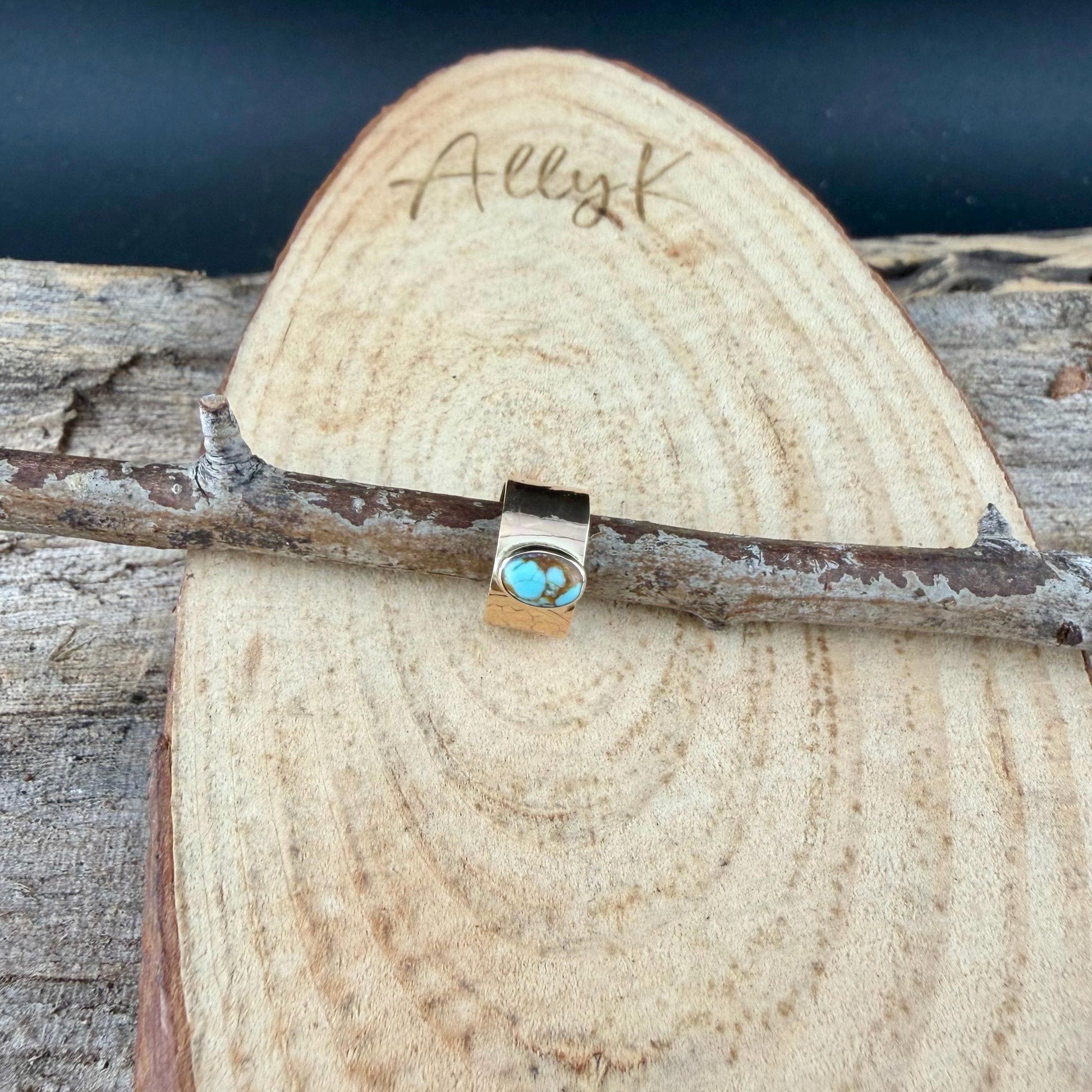 Turquoise Ear Cuff • 14k Gold Filled • 4x6mm Number 8 • No Piercing • Faux Conch