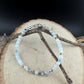 Aquamarine Lapis Moonstone Bracelet • Rainbow Moonstone–Tourmaline • Sterling Silver Stacker