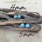 Kingman Turquoise Stud Earrings • Sterling Silver Posts • Smooth or Serrated Bezel (4mm or 5mm)