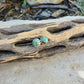 Kingman Turquoise Stud Earrings • Sterling Silver • 4mm 5mm 6mm • Smooth or Serrated Bezel