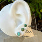 Kingman Turquoise Stud Earrings • Sterling Silver • 4mm 5mm 6mm • Smooth or Serrated Bezel