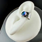 Blue Topaz 6mm Ear Cuff • Sterling Silver Paisley Wrap • Faux Conch • No Piercing