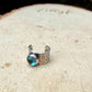 Blue Topaz 6mm Ear Cuff • Sterling Silver Paisley Wrap • Faux Conch • No Piercing