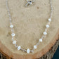 Mother of Pearl Necklace • Sterling Silver Mariner Chain • Hand Wrapped 4mm Pearl Bar Choker