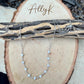 Mother of Pearl Necklace • Sterling Silver Mariner Chain • Hand Wrapped 4mm Pearl Bar Choker