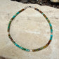 Sterling Silver Turquoise Anklet • Dainty 3mm Ombre Hubei Turquoise