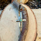 Sterling Silver Cross Cuff Bracelet • Number 8 Turquoise • Rustic Southwestern Faith Jewelry