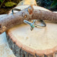 Sterling Silver Cross Cuff Bracelet • Number 8 Turquoise • Rustic Southwestern Faith Jewelry