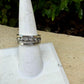 Sterling Ring Stack • 3 Ring Floral Set • Daisy Band • Rustic Silver Rings
