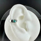 4mm Number 8 Turquoise Ear Cuff • Paisley Sterling Band • Fine Silver Bezel • No Piercing
