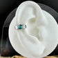 4mm Number 8 Turquoise Ear Cuff • Paisley Sterling Band • Fine Silver Bezel • No Piercing