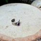 4mm Amethyst Ear Cuff • Paisley Sterling Band • Fine Silver Bezel • No Piercing