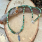 Sterling Silver Feather Pendant Choker with African Turquoise - Unisex Design