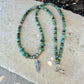 Sterling Silver Feather Pendant Choker with African Turquoise - Unisex Design