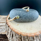 Brass Reverse Cuff Bracelet • 6mm Number 8 Turquoise • Southwest Style