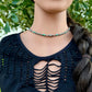 Desert Pearl & Kingman Turquoise Choker Necklace • Sterling Silver Southwest Style