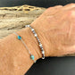 Southwestern Sterling Desert Pearl and White Turquoise Bracelet • Silver Stacker