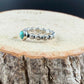 Kingman Turquoise Sterling Silver Ring • 6mm Cabochon • Floral Daisy Band • 925 Jewelry