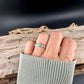 Kingman Turquoise Sterling Silver Ring • 6mm Cabochon • Floral Daisy Band • 925 Jewelry