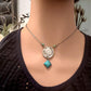 Buffalo Nickel Kingman Turquoise Necklace • Sterling Silver Stacked Drop Pendant • Vintage Coin Choker