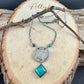 Buffalo Nickel Kingman Turquoise Necklace • Sterling Silver Stacked Drop Pendant • Vintage Coin Choker