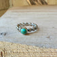 Kingman Turquoise Sterling Silver Ring • 6mm Cabochon • Floral Daisy Band • 925 Jewelry