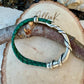 Braided Leather Wrap Bracelet with Silver Half Cuff - Rustic Style in Multiple Colors