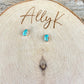 14k Gold Filled Number 8 Turquoise Stud Earrings • 4×6mm Oval Posts