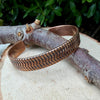 Herringbone Copper Cuff Bracelet – Rustic Antique Patina Design