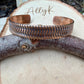 Herringbone Copper Cuff Bracelet – Rustic Antique Patina Design