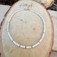 White Dolomite Anklet • 2.6mm Micro Beads • Sterling Silver Dainty Ankle Bracelet