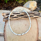 White Dolomite Anklet • 2.6mm Micro Beads • Sterling Silver Dainty Ankle Bracelet