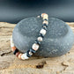 White Buffalo Dolomite & Black Onyx Bracelet • 5mm Stones • Sterling Silver