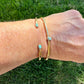 Brass Number 8 Turquoise Rustic Cuff Set of 2 • Hand‑Forged Adjustable Stack