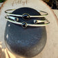 Onyx Cuff Set of 3 – Hand Forged Adjustable Sterling Silver Bracelets