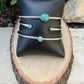 Sterling Kingman Turquoise Cuff Bracelet Set • Hand‑Forged Three‑Piece Stack